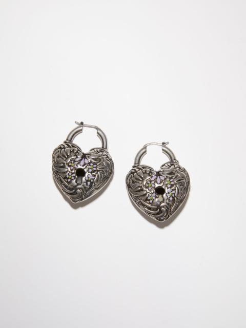 Acne Studios Heart earrings - Antique Silver