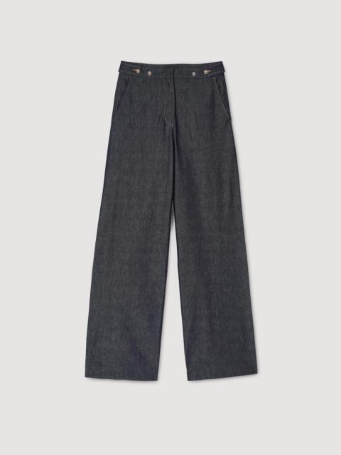 Sandro RAW DENIM WIDE-LEG JEANS