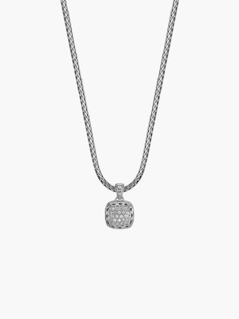 JOHN HARDY John Hardy Carved Chain Necklace, Silver, Diamonds