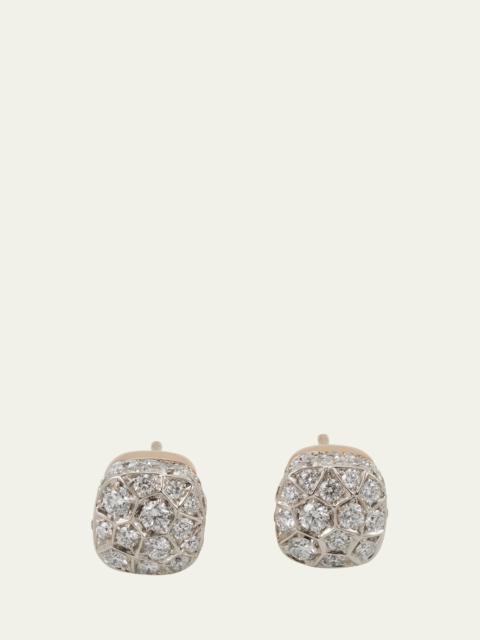 Pomellato Nudo Solitaire 18K White Gold and Rose Gold Diamond Stud Earrings
