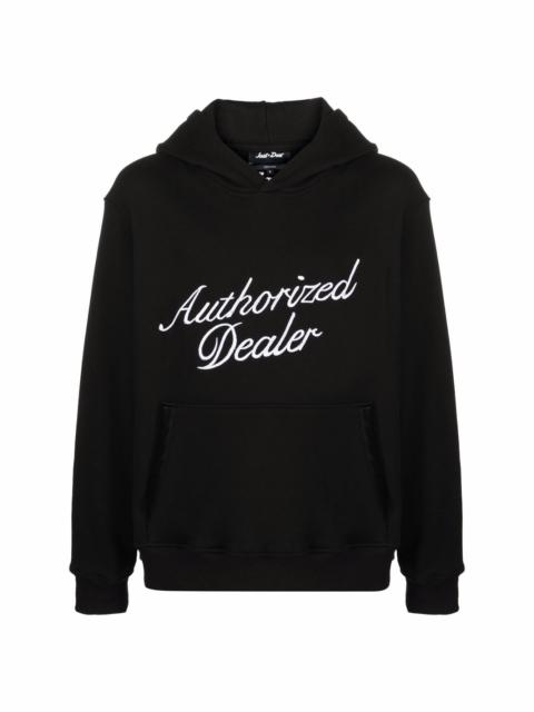 Just Don Authorized Dealer slogan-print cotton hoodie