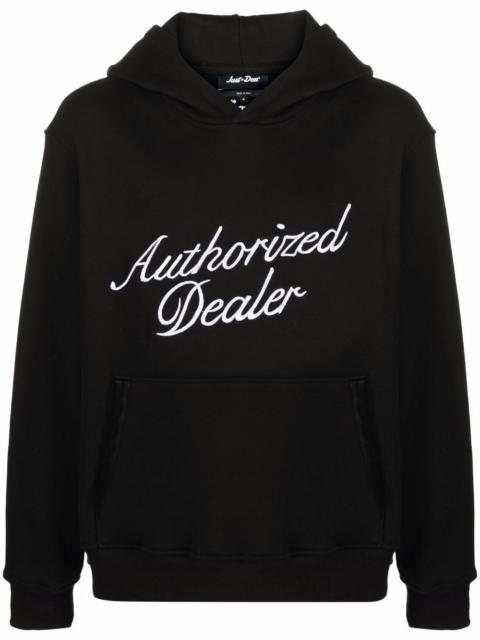 Just Don Authorized Dealer slogan-print cotton hoodie