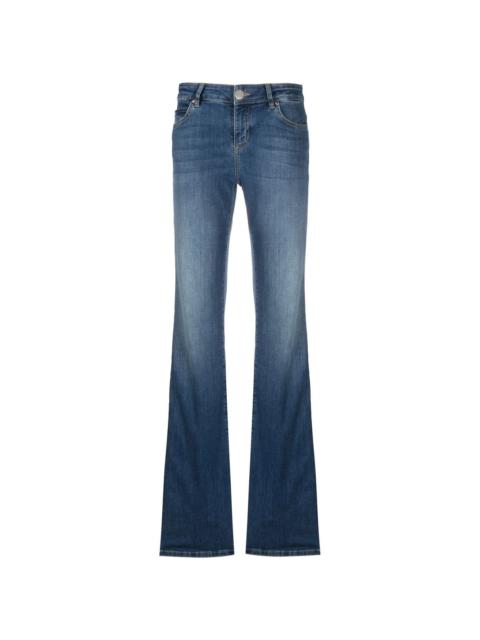 dropped waist flared jeans