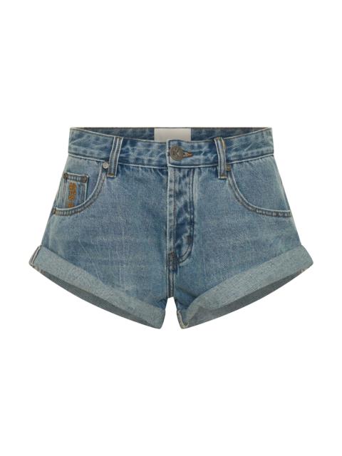 ONE TEASPOON Bandits Low Waist Denim Shorts - Blue Crush