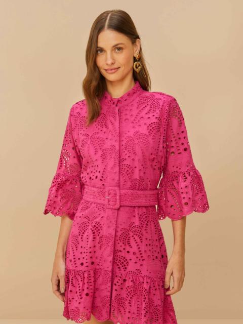 FARM RIO Pink Palm Tree Mini Dress