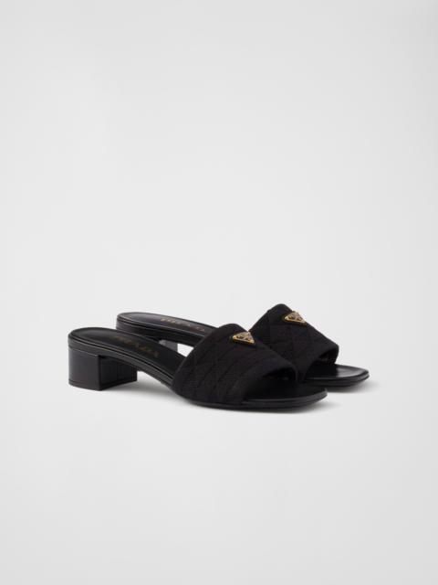 Prada Embroidered fabric slides