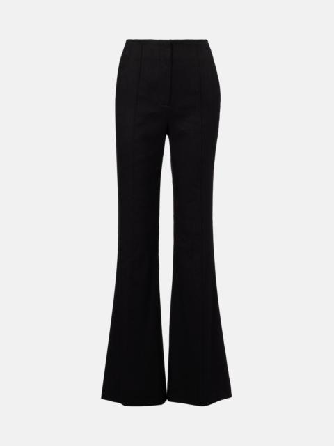 VERONICA BEARD Komi high-rise linen-blend flared pants