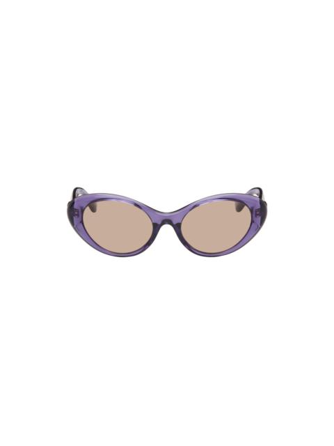 Purple 'La Medusa' Oval Sunglasses