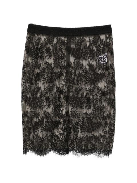 FRANÇOISE lace scalloped-edge skirt