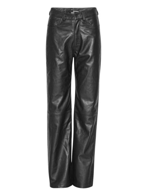 ROTATE straight leather trousers