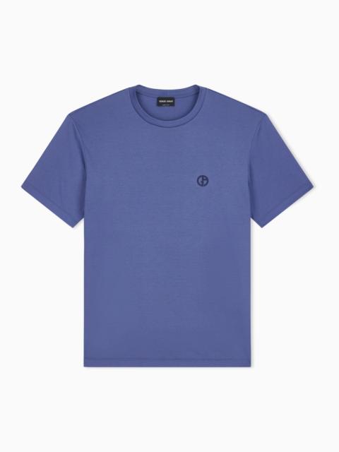 GIORGIO ARMANI SHORT-SLEEVE COTTON INTERLOCK T-SHIRT WITH LOGO