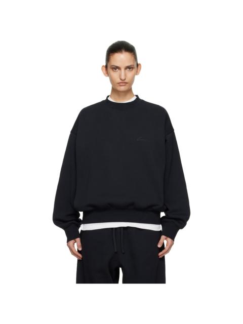 ESSENTIALS Black Classic Crewneck Sweatshirt