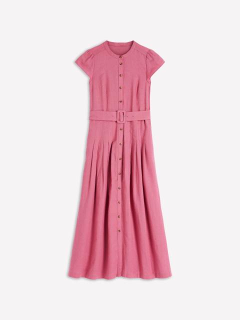 BODEN Arabella Linen Blend Dress-Pink Heather