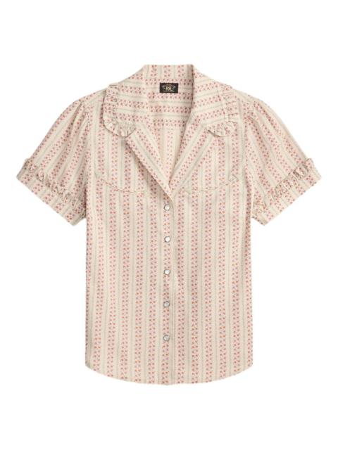 RRL by Ralph Lauren floral-print ruffled-trim shirt