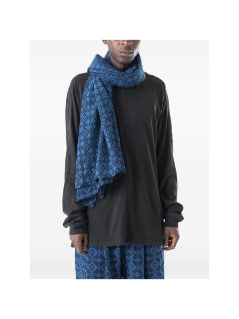 MAHARISHI Komon Aizome geometric-pattern scarf