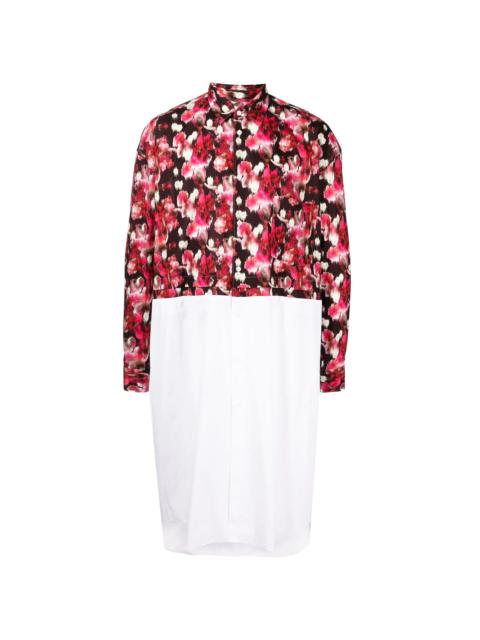 floral colour-block shirt