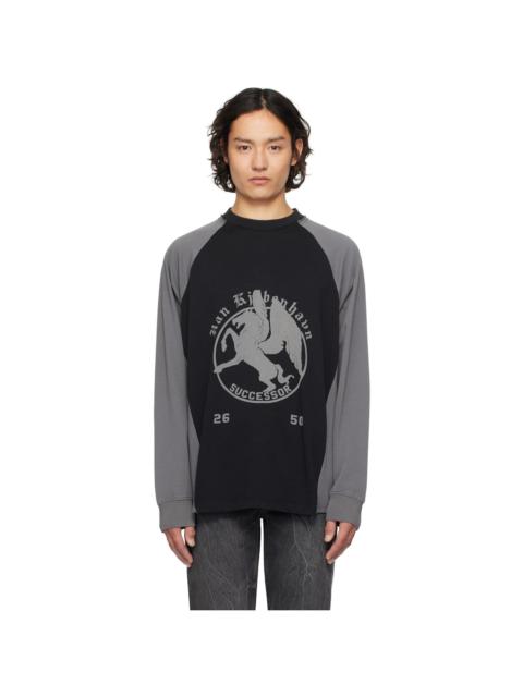 HAN KJØBENHAVN Black 'Successor' Printed Long Sleeve T-shirt