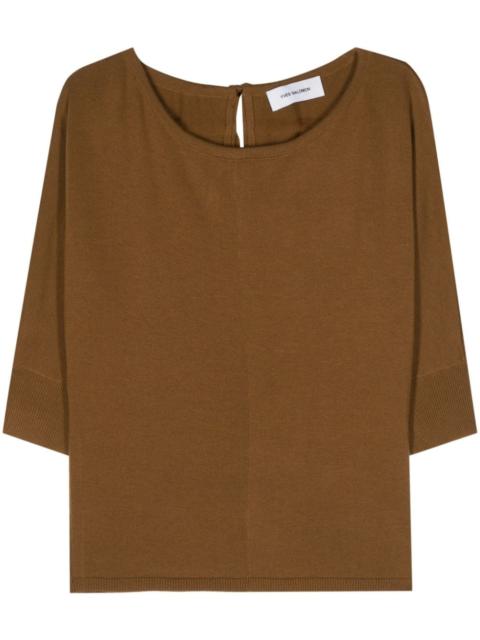 Yves Salomon tie-fastening wool knitted top