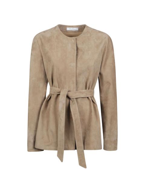 Max Mara belted suede jacket