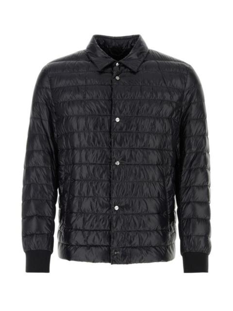 Black nylon down jacket