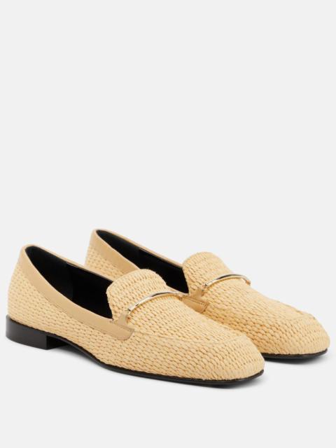 Victoria Beckham Raffia and leather loafers
