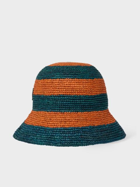 Paul Smith Women's Orange Raffia Stripe Hat
