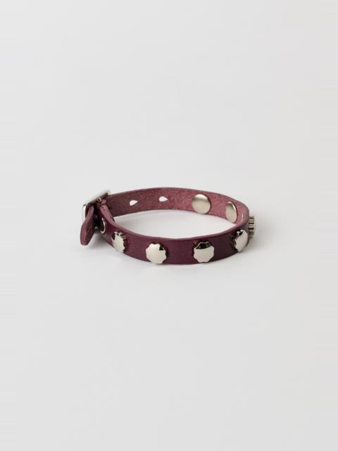 Our Legacy Flower Bracelet Merlot Red Leather