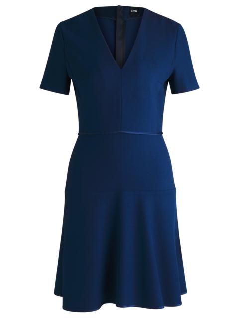 BOSS V-NECK DRESS IN STRETCH MATERIAL
