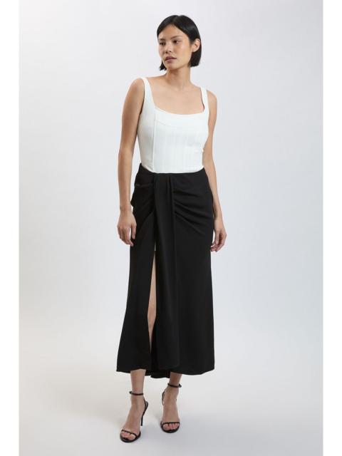KAREN MILLEN Petite Compact Viscose Corset Maxi Dress