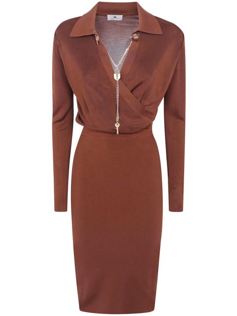 ELISABETTA FRANCHI Dress Knitted Midi "Am19s66e2 Fk3 Cigar"