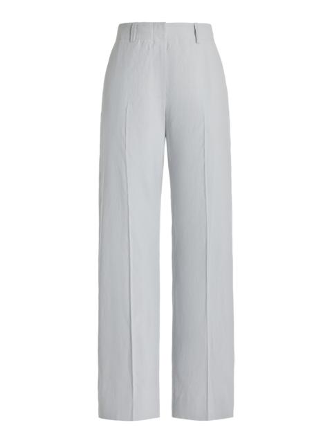 Joey Tailored Cotton-Blend Wide-Leg Pants light blue