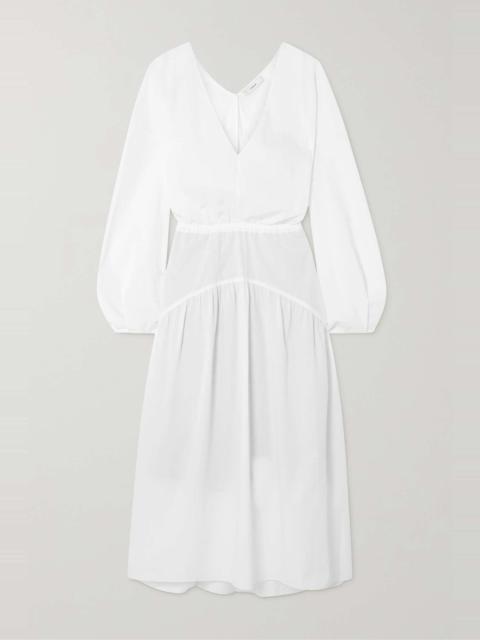 Tiered cotton-voile midi dress