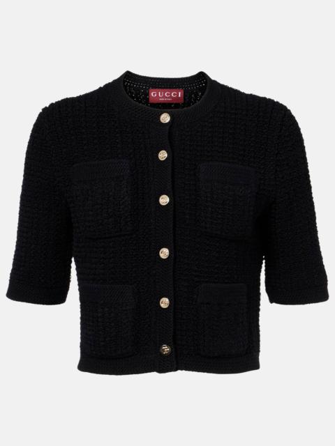 GUCCI Cropped cotton-blend cardigan