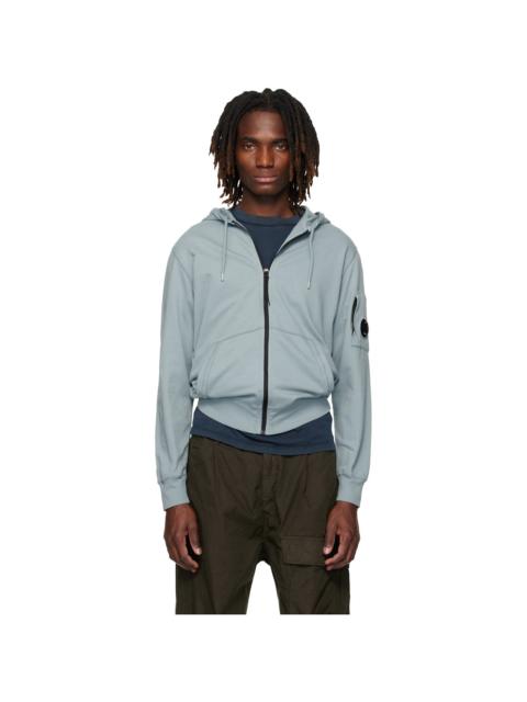 C.P. Company Blue Light Fleece Zip Lens Hoodie