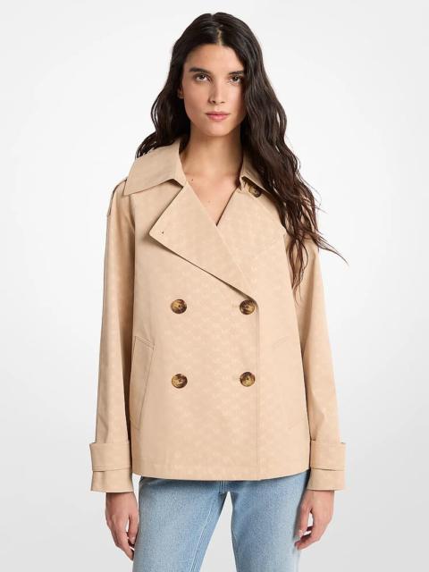 MICHAEL KORS Logo Print Woven Cropped Trench Coat