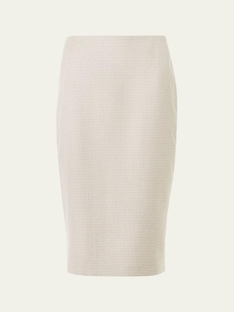 AKRIS Cashmere Pepita Pencil Skirt