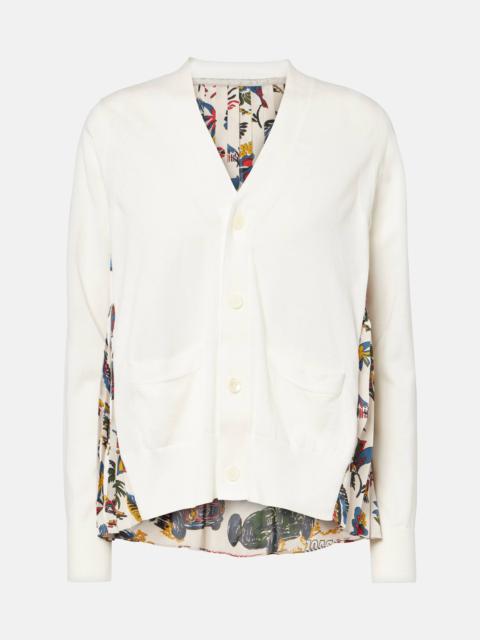 sacai Printed cotton cardigan