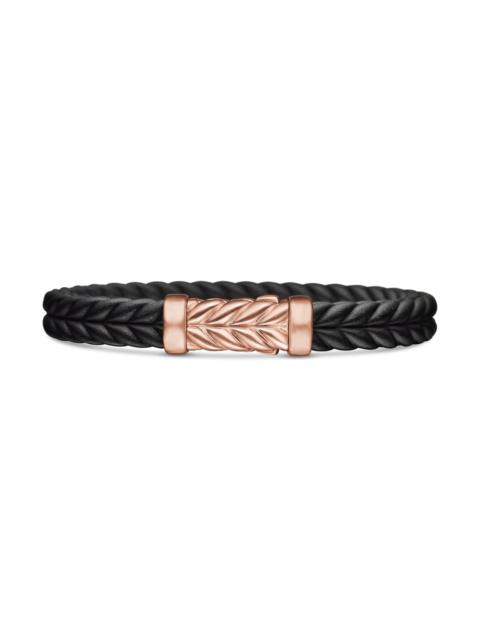 DAVID YURMAN Men's Chevron Bracelet in Black Rubber - Black