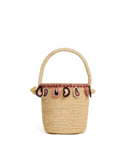 Alanui Paisley raffia bucket bag
