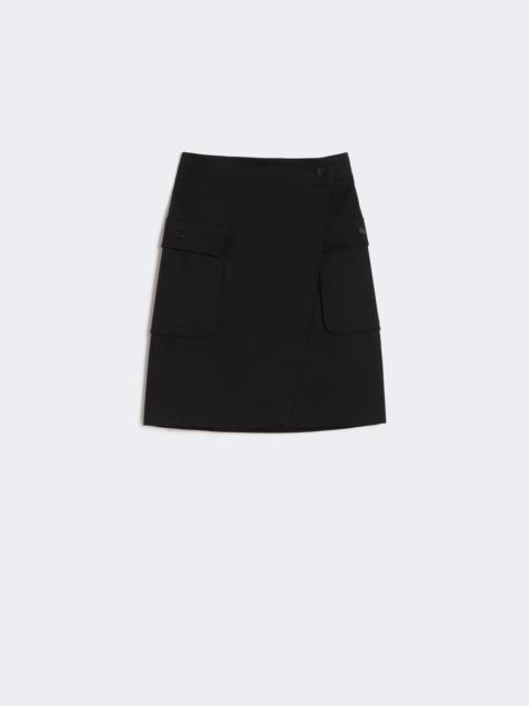 Max Mara Stretch cotton wrap skirt - BLACK