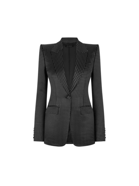 TOM FORD JACQUARD POLKA DOT DUCHESSE SINGLE BREASTED JACKET
