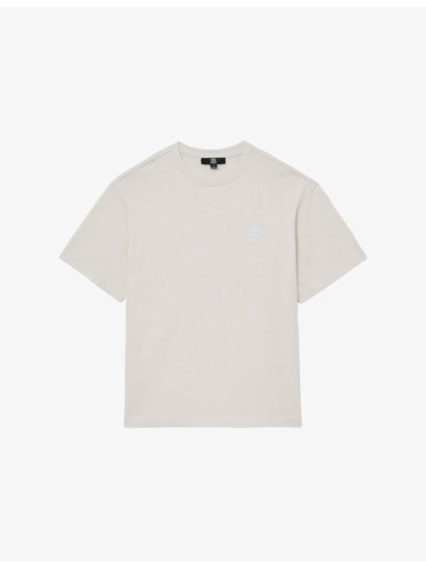 REISS Rainer Logo-Embroidered Cotton-Jersey T-Shirt