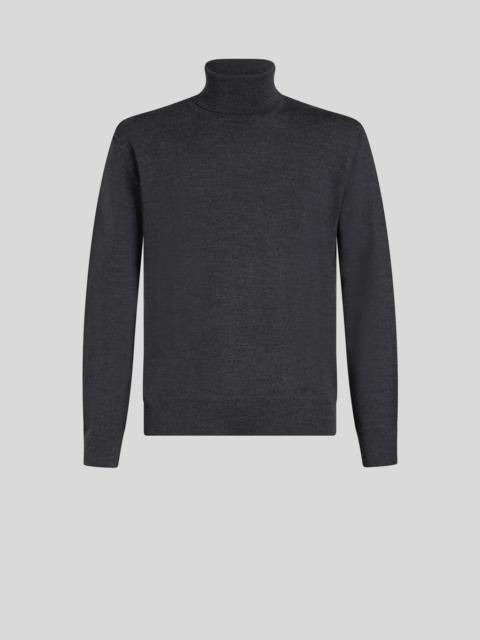 POLO NECK WOOL JUMPER WITH LOGO