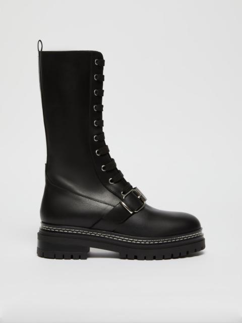 Max Mara TANA Leather lace-up combat boots