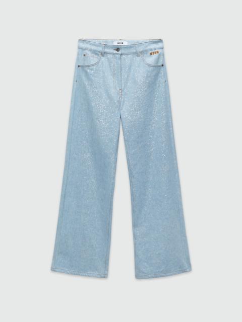 MSGM｜JEANS (3641MDP248L 247292 89) MSGM STRAIGHT-LEG JEANS WITH BACK LOGO LABEL | miinto