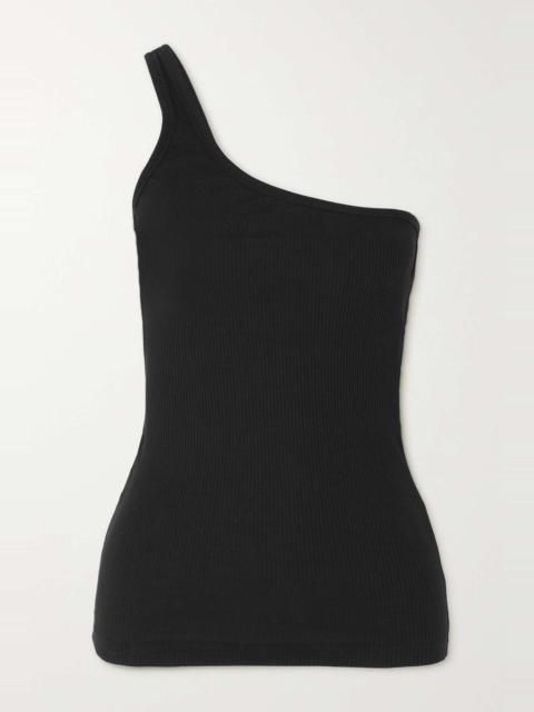 Tresia one-shoulder ribbed cotton-jersey tank