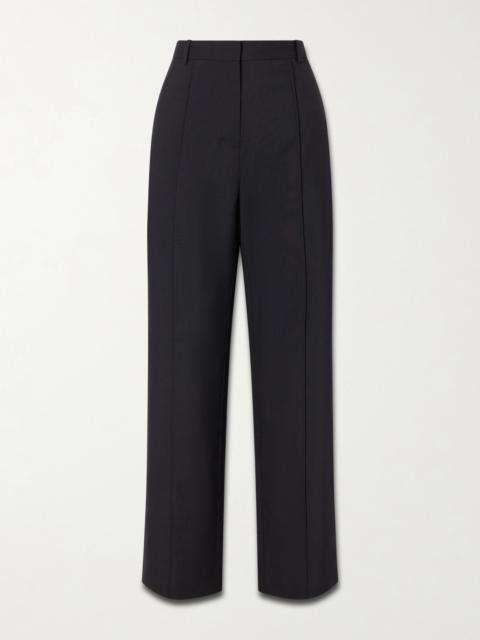 ST. AGNI Pleated Pinstriped Woven Wide-leg Pants
