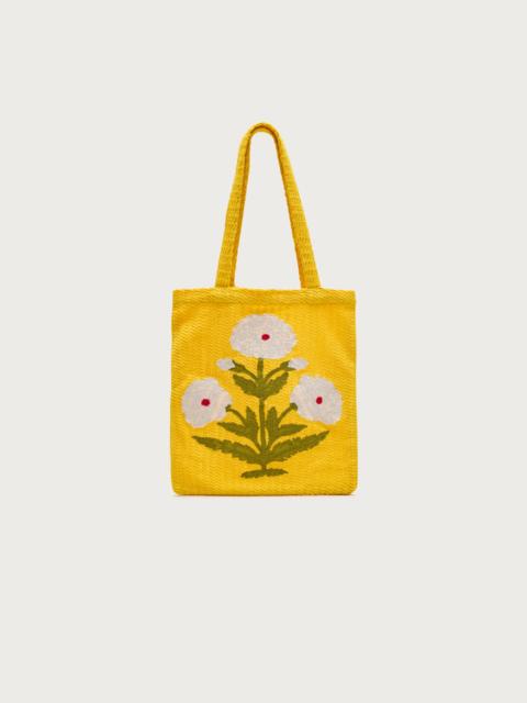 J.CREW Embroidered flower tote bag