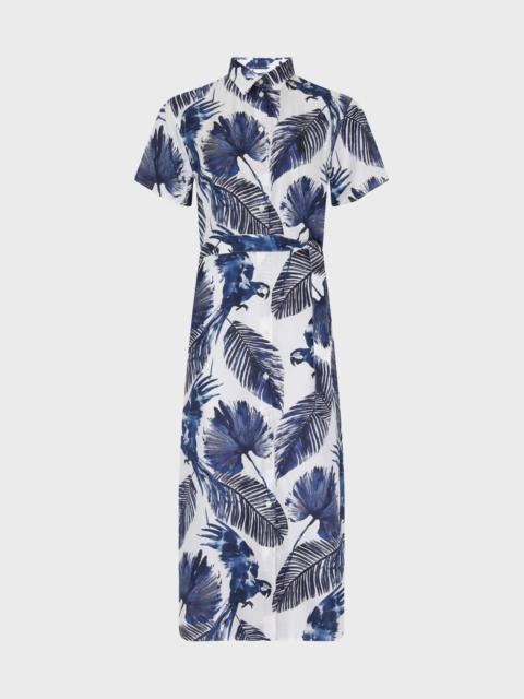 Vilebrequin WOMEN SILK LONG SHIRT DRESS PAPAGAIO