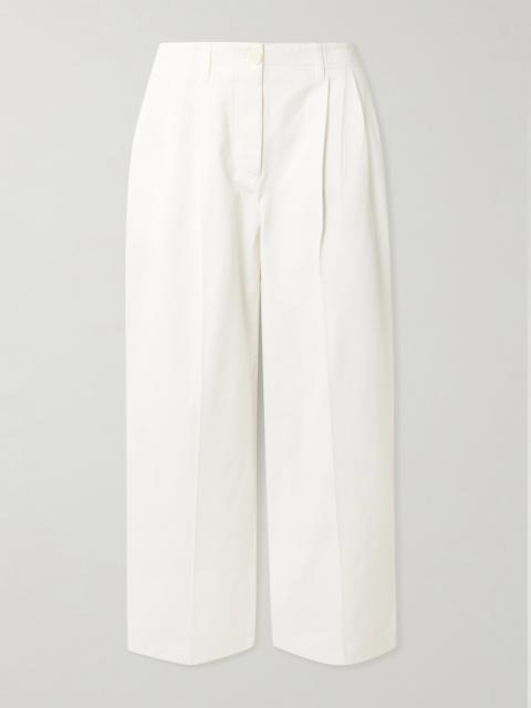TOTEME Pleated Cotton-twill Wide-leg Pants